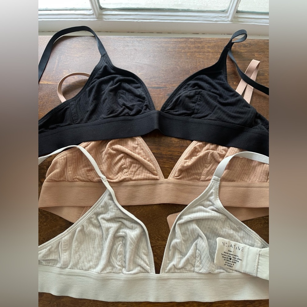 Negative underwear cotton triangle pack of 3 bras